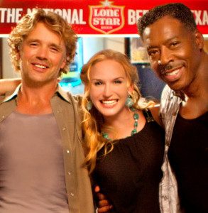 Ernie with his “Doonby” co-stars John Schneider and Jenn Gotzon